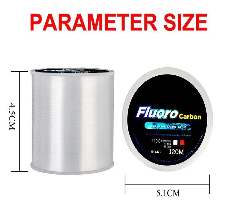 낚싯줄 120M 0.20mm-0.60mm 플루오로카본  - Fluorocarbon Line 리뷰 및 가격